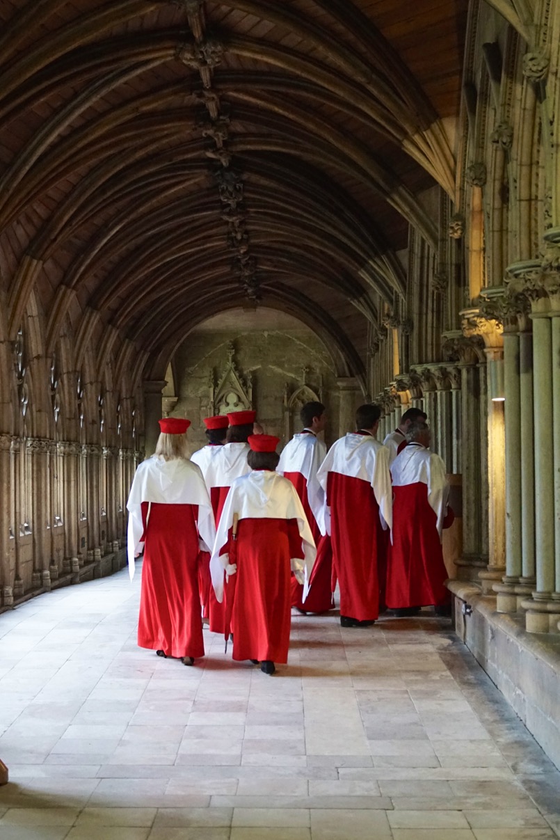 Processing through the Cloisters at Lincoln